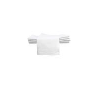 CleverDelights 20" White Hemstitch Dinner Napkins - 12 Pack - 55/45 Linen Cotton Blend