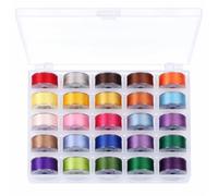 CleverDelights 25 Pack - Assorted Colors Size A Class 15 (SA156) 60WT Prewound Bobbins Thread for Brother Embroidery Machines