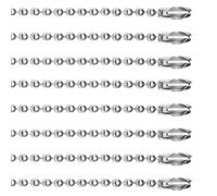 CleverDelights 3.2mm Silver Ball Chain Necklaces - 100 Pack - 24 Inch Length - Dog Tag Craft Jewelry Strong Iron Dark Silver Chains