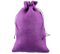 CleverDelights Purple Burlap Bags - 8" x 12" - 50 Pack - Natural Jute Burlap Drawstring Pouch Bag - 8x12 Inch