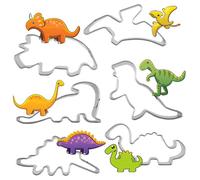 Cleverly Crafted, Dinosaur-Themed Stainless Steel Cookie Cutters For Creative Baking, Adorable Dinosaur Designs Attract Children'S Attention, Variety