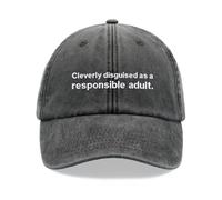 Cleverly Disguised as a Responsible Adult Baseball Cap Vintage Washed Unisex Dad Hat Adjustable Black