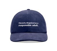 Cleverly Disguised as a Responsible Adult Corduroy Baseball Cap Vintage Unisex Dad Hat Adjustable Funny Sarcasm Oxford Navy
