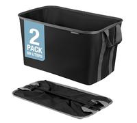 CleverMade Collapsible Laundry Basket Hamper - Black 2-Pack 60L - Space Saving Storage Organizer with Handles Foldable Home Organization