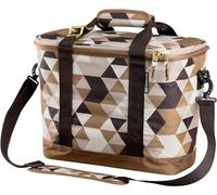 CleverMade Tahoe Cooler; Soft Sided, Insulated Collapsible Cooler Bag; 30 Can Lunchbox with Shoulder Strap, Made from Recycled Materials, Desert Camo