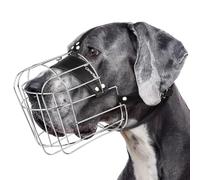 CleverTail Extra Large Dog Muzzle for Great Dane - Cage Muzzles for Barking and Prevent Biting - Metal Basket Dog Muzzle for Large Dogs Rottweiler, Cane Corso, German Shepherd, Mastiff, Labrador