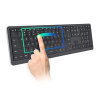 Clevetura CLVX 1 Windows | Touch On Keys & Gestures AI Keyboard | Bluetooth & USB-C | Low Profile Silent Scissor Keys | Interactive RGB | Aluminum Chassis | Compatible with Windows/Linux/Android