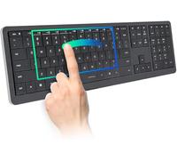 Clevetura CLVX 1 Windows | Wireless Keyboard with Trackpad | Silent Bluetooth & USB-C Keyboard | Low Profile Scissor Keys | Interactive RGB | Aluminium Chassis | Compatible with Windows/Linux/Android