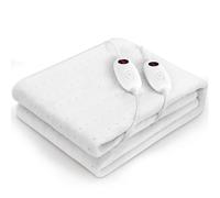 Clevich 160 x 140 cm Heated Electric Blanket with 8 Hour Automatic Shut-Off Time, 6 Temperature Levels, Detachable Controller & Machine Washable, 100W Heated Bed Pad Mattress Heater for Double Beds