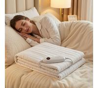 Clevich 193 x 91 cm Heated Electric Blanket with 8 Hour Automatic Shut-Off Time, 6 Temperature Levels, Detachable Controller & Machine Washable, 100W Heated Bed Pad Mattress Heater for Single Beds