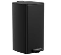 Clevich 30L Kitchen Bin, Slim Square Trash Can, Waste Bins w/Soft-Close Lid | Removable Inner Bucket & Handle, Foot Pedal, Fingerprint-Proof Stainless Step Bins, for Kitchen, Office