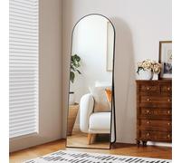 Clevich Arched Full Length Mirror, 150x50cm Free Standing Floor/wall Mirror with Aluminium Frame for Bedroom, Living Room & Hallway (Black)