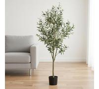 CLEVICH Artificial Olive Tree, Faux Plant with Lifelike Leaves for Modern Home Decor & Housewarming Gift, Fake Olive Tree Indoor Outdoor for Home Office Garden Decor