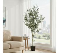 CLEVICH Artificial Olive Tree, Faux Plant with Lifelike Leaves for Modern Home Decor & Housewarming Gift, Fake Olive Tree Indoor Outdoor for Home Office Garden Decor