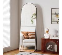 Clevich Full Length Mirror 162 x 53cm, Arched Wall-Mounted and Floor Mirror with Metal Stand & Aluminum Frame, Full Body Standing Mirror for Living Room Bedroom Dressing Room Bathroom Hallway