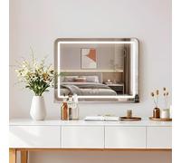 Clevich Hollywood mirror with LED light, make-up vanity mirror with lighting, touchscreen dressing table mirror with lights, dimmable 3 modes, with USB and 10X magnification