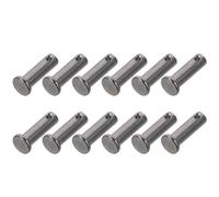 Clevis Pins 12Pcs 304 Stainless Steel Smooth 20/25/30/35/40/45/50/55/60mm Flat Head M8 Single Hole Clevis Pins