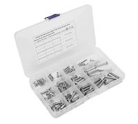 Clevis Pins Flat Head Clevis PinClevis Pin Assortment Kit, 12 Sizes Stainless Steel Clevis Pin Single Hole Flat Head T Shape Round Pin Assortment Kit Clevis Pinsfor