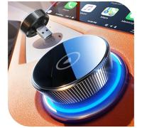 Cleviton for Apple Wireless Carplay Adapter UK, 60% Smaller, No Lag, Plug and Play, Bluetooth/WiFi, Mini Wireless Car play Dongle for iPhone & Cars, Transmit GPS Navigation Devices (Matte Black)