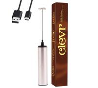 Clevr Blends Milk Frother, Hand Stirrer for Coffee, Matcha, Hot Chocolate, Protein Shake, Latte, Tea, Stainless Steel Rechargeable Handheld Whisk, Fast and Easy Frothing Wand, No Battery Needed