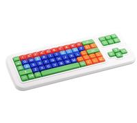 Clevy Keyboard Tri-Mode Uppercase - Kids Uppercase USB & Blutooth Compatible Colorful Spill Proof Keyboard for Early Education - Designed to Help Teach Computer and Keyboard Skills to Children