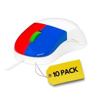 Clevy Kids Mouse - Colorful Ergonomic USB Computer and Laptop - School and Home Computer - Wired Children Friendly Mouse Compatible with Windows, MAC OS, Chromebook - (Pack of 10 Mice)