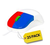 Clevy Kids Mouse - Colorful Ergonomic USB Wired Computer and Laptop Kids Mouse for School and Home - Children Friendly Mouse Compatible with Windows, macOS, Chromebook - Pack of 25 Mice