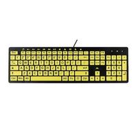 Clevy Large Print Computer Keyboard, High Contrast USB Wired Keyboard - Oversized Print Yellow Keys with Black Letters - Great for Visually Impaired or Low Vision Individuals and Seniors