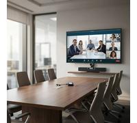 Cleyver Bar Medium Room BYOD Video Conference Kit A complete video conferencing kit featuring a 4K dual-sensor camera bar with AI capabilities, a