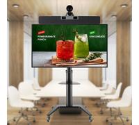 CLEYVER Bar Medium Room BYOD Video Conferencing Kit with mobile stand Complete video conferencing kit with dual-sensor 4K AI video bar, 65-inch 4K