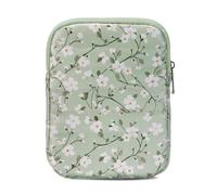 Clezolraa 6-7 Inch Puffy Sleeve Case for 7" Kindle Paperwhite 12th Gen/Colorsoft 2024, 6.8" Kindle Paperwhite 11th Gen, 6" Kindle 11th Gen 2024/2022, Oasis, Protective Pouch Bag, Green Floral