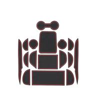 CLFJWZ Anti-slip mat Rubber Mat Door Slot Anti-slip Dustproof Cup Holder Pad Arm Box Storage Mat For Toyota For Prius 50 XW50 2015-2018(Rosso)