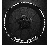 CLFJWZ Various styles 17 Inch Rim Inner Sticker Reflective Motorcycle Hub Decal Accessories For Y&amaha MT07 MT-07 2017-2022(Silver SET)