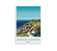 CLFMHNAS Basque Country Spain Vintage Travel Posters 08x12inch(20x30cm) Canvas Wall Art Prints