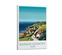 CLFMHNAS Basque Country Spain Vintage Travel Posters 20x30inch(50x75cm) Canvas Wall Art Prints