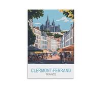 CLFMHNAS Clermont Ferrand France Vintage Travel Poster 20x30inch(50x75cm) Canvas Wall Art Prints