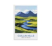 CLFMHNAS Cuillin Hills Isle of Skye Vintage Travel Poster 08x12inch(20x30cm) Canvas Wall Art Prints