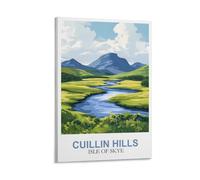 CLFMHNAS Cuillin Hills Isle of Skye Vintage Travel Posters 24x36inch(60x90cm) Canvas Wall Art Prints