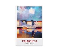 CLFMHNAS Falmouth Cornwall Vintage Travel Posters 20x30inch(50x75cm) Canvas Wall Art Prints