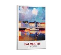 CLFMHNAS Falmouth Cornwall Vintage Travel Posters 24x36inch(60x90cm) Canvas Wall Art Prints