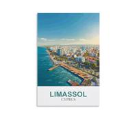 CLFMHNAS Limassol Cyprus Vintage Travel Poster 24x36inch(60x90cm) Canvas Wall Art Prints
