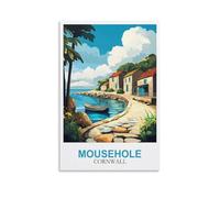 CLFMHNAS Mousehole Cornwall Vintage Travel Posters 08x12inch(20x30cm) Canvas Wall Art Prints