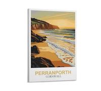 CLFMHNAS Perranporth Cornwall Vintage Travel Posters 12x18inch(30x45cm) Canvas Wall Art Prints