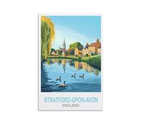 CLFMHNAS Stratford upon Avon England Vintage Travel Posters 08x12inch(20x30cm) Canvas Wall Art Prints