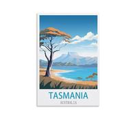 CLFMHNAS Tasmania Australia Vintage Travel Posters 08x12inch(20x30cm) Canvas Wall Art Prints