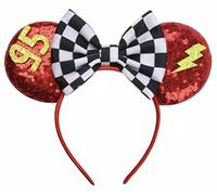 CLGIFT Cars Minnie Ears,Pick Your Color, Iridescent Minnie Ears, Silver Gold Blue Minnie Ears, Rainbow Sparkle Mouse Ears,Classic Red Sequin Minnie Ears (Cars), Cars