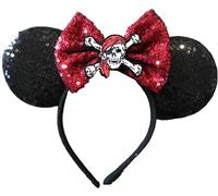 CLGIFT CL GIFT Pirate Minnie Ears,Pick your color, Cruise Minnie Ears, Burgundy minnie ears, Black Sparkle Mouse Ears (Pirate)