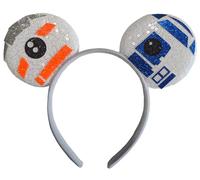 CLGIFT Mickey Minnie Ears Headband, Black Silver Mickey ears no bow diy Minnie, Ears for boy, Bulk Mickey Ears (BB8/R2D2)