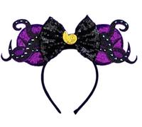 CLGIFT Minnie Ears, Purple, Halloween, Rainbow Sparkle, Classic Red Sequin (Ursula)