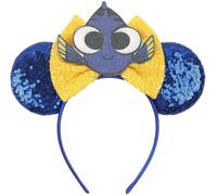 CLGIFT Minnie Ears, Rose gold, Iridescent, Silver gold blue (Dory), 5 inches, Handmade flexible headband